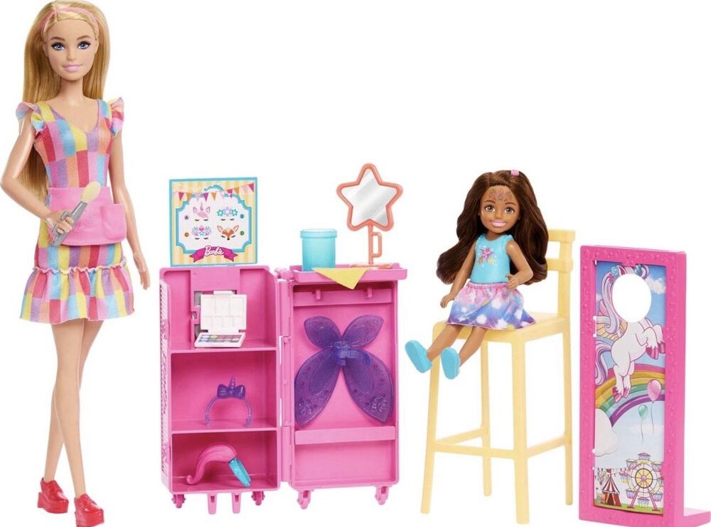 Barbie Day at the Fair Barbie Chelsea Dolls Face Paint Photo Booth Playset